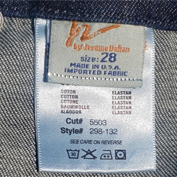 Jeans Wide Leg Dark Wash Low Waist Birkin Stretch Embroidered COH 28 - Picture 12 of 16